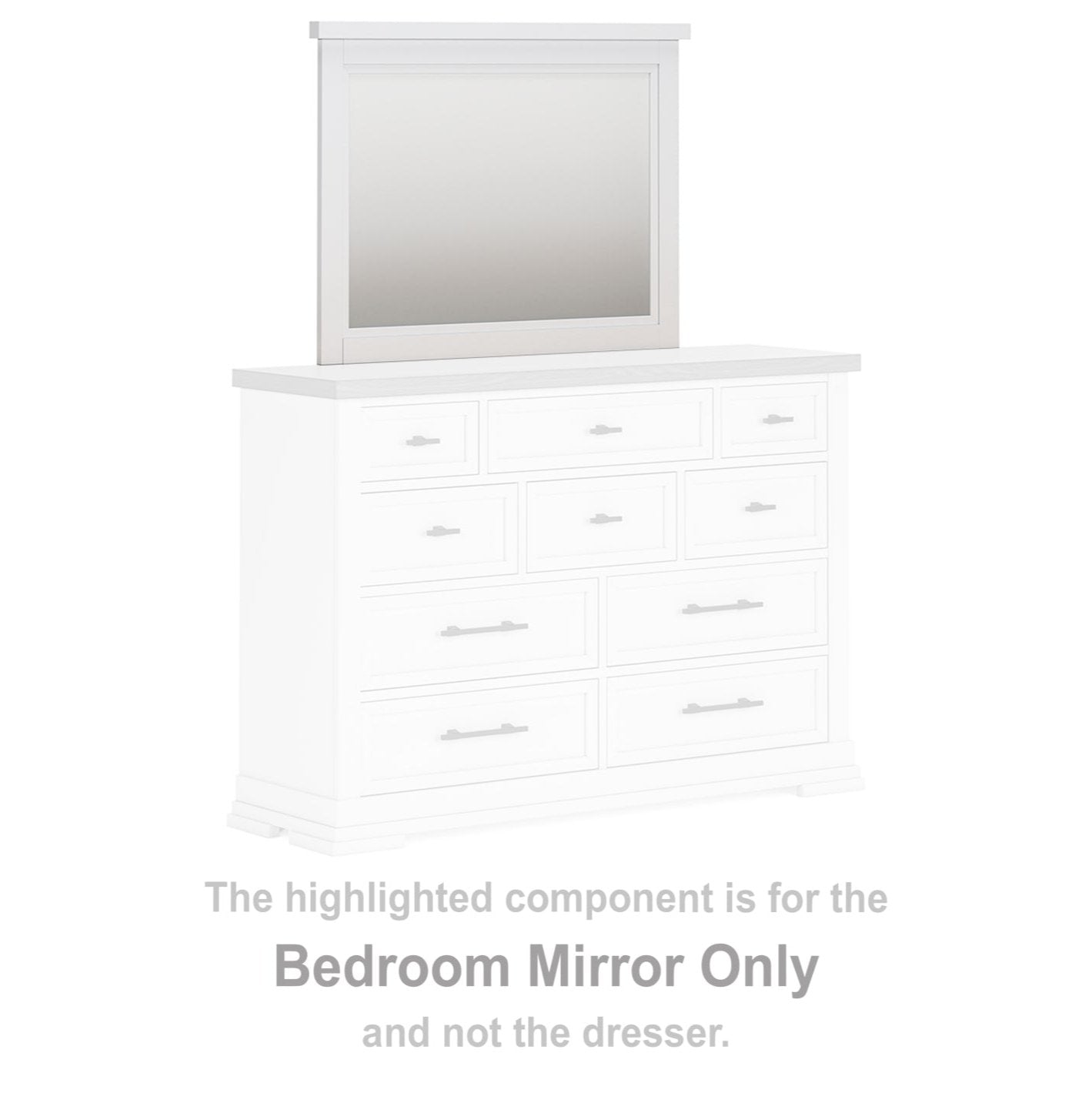 (Online Special Price) Ashbryn White Bedroom Mirror