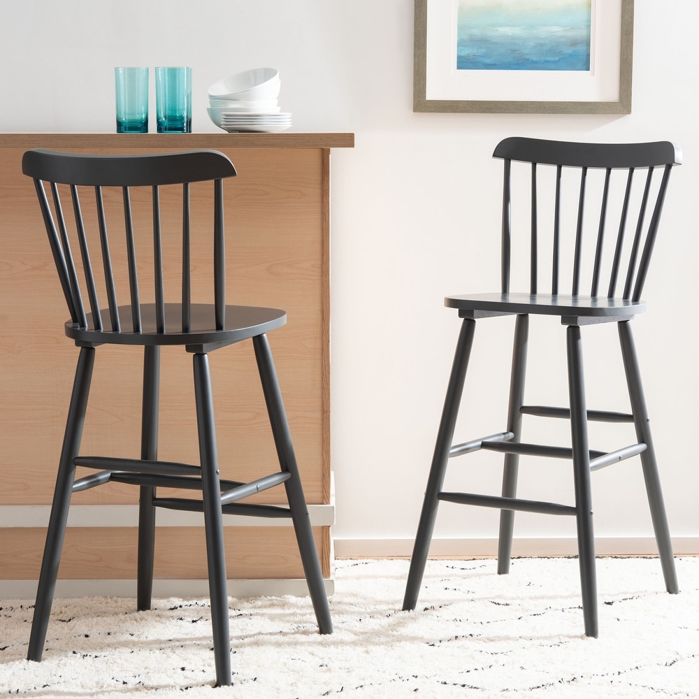 SAFAVIEH Galena 30 inch Spindle Farmhouse Bar Stools (Set of 2)   19.9\