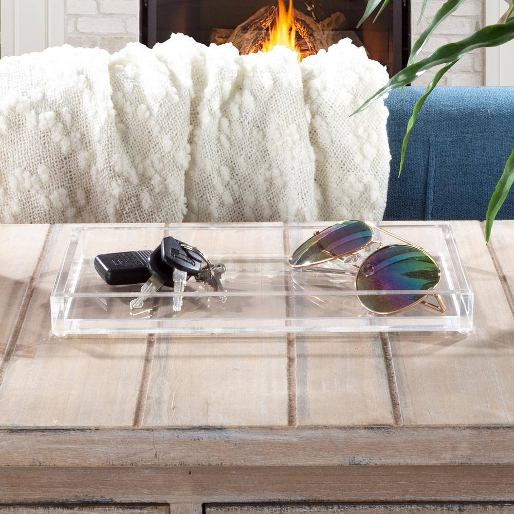 Lavish Home 6 in. W x 1 in. H x 10.5 in. D Rectangular Clear Acrylic Decorative Tray Set of 2 80-ACRYL-T-2