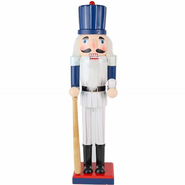 Ornativity Baseball Wooden Nutcracker 15 In