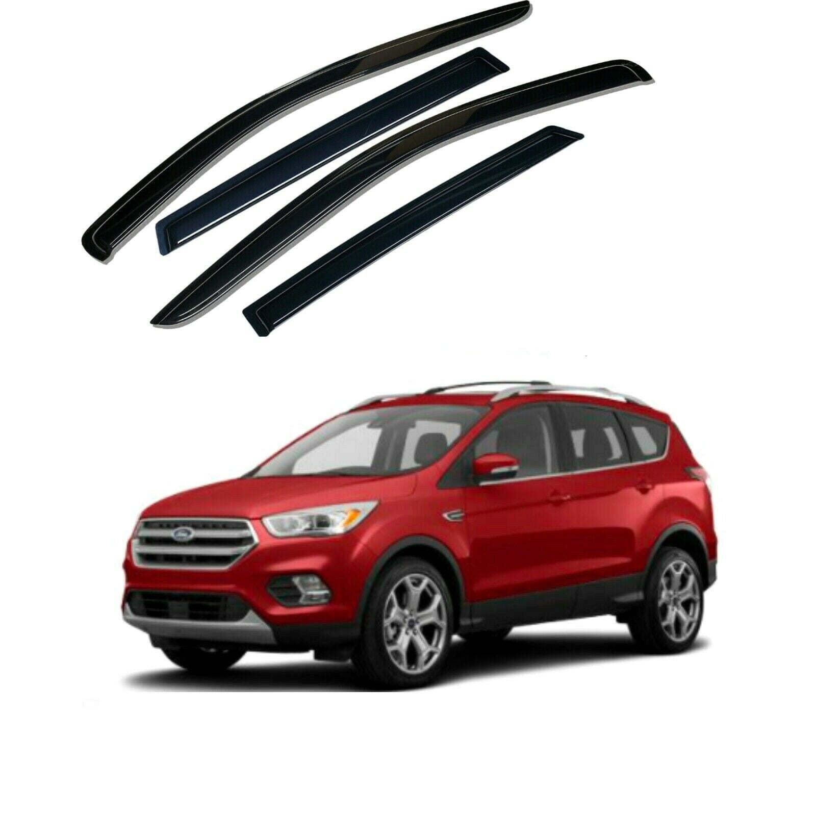 Side Window Wind Visors Sun Rain Guards Vent Shade Deflectors for Ford Escape 2013-2019