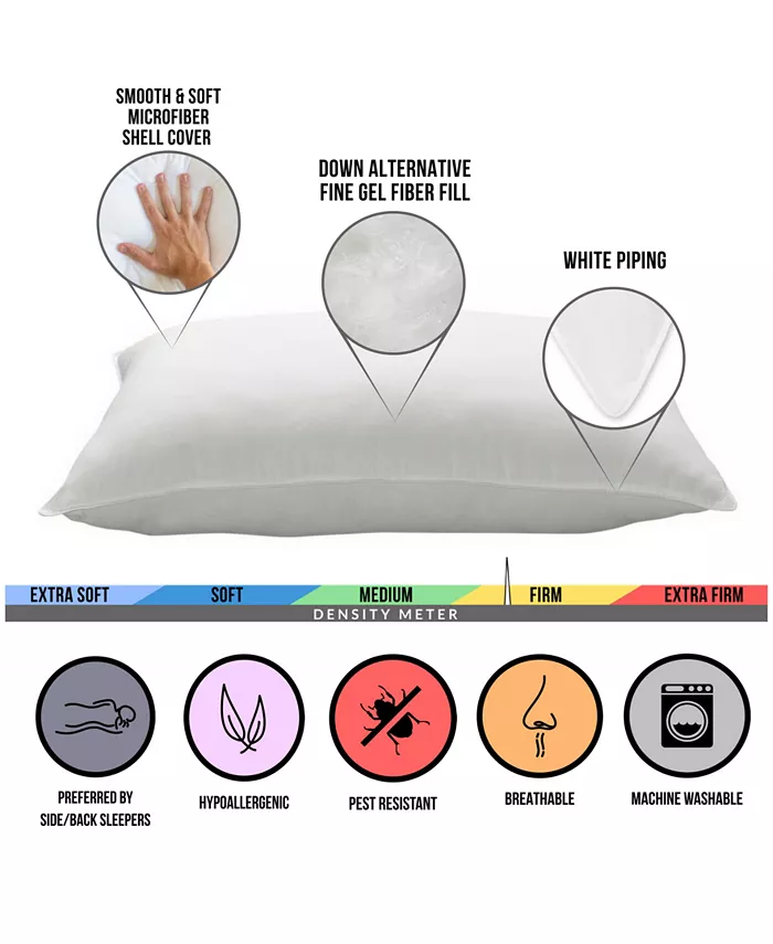 Ella Jayne Allergy Free Bundle- Overstuffed Plush Filled Side Back Sleeper Pillow and Dust Mite Free Mattress Protector