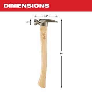 MW 19 oz. Smooth Face Hickory Wood Framing Hammer 48-22-9519