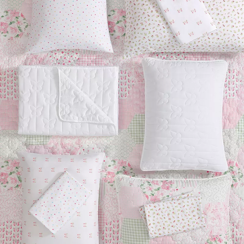 Laura Ashley Ellyn Pink Quilt Set