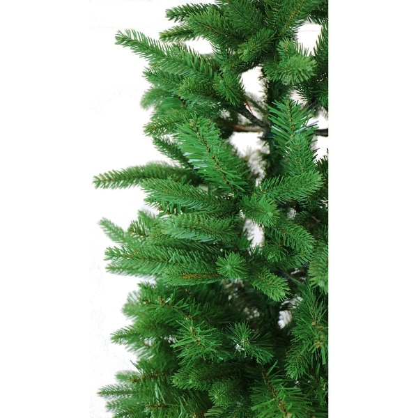 Fraser Hill Farm 7.5 Ft. Carmel Pine Slim Artificial Christmas Tree