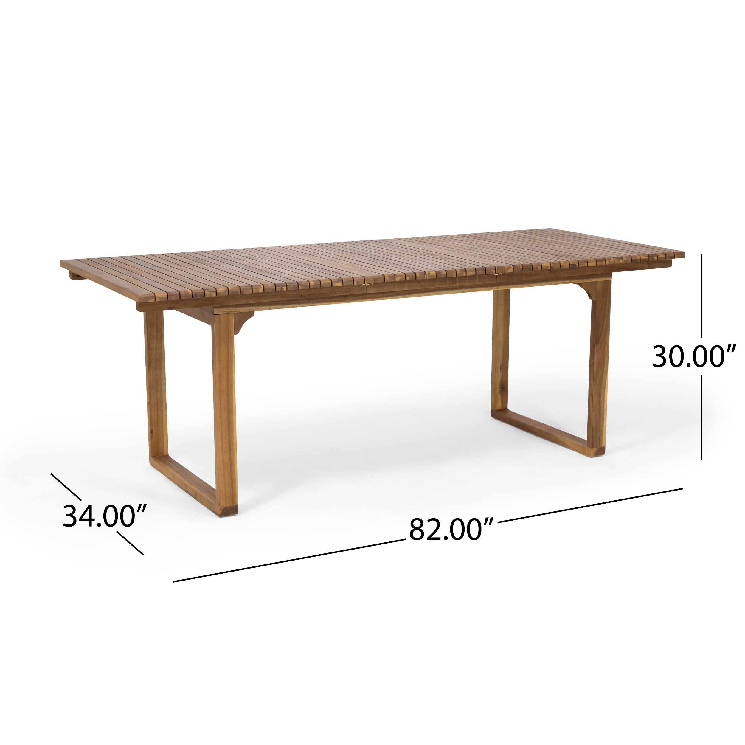 Yilia Outdoor Expandable Acacia Wood Dining Table