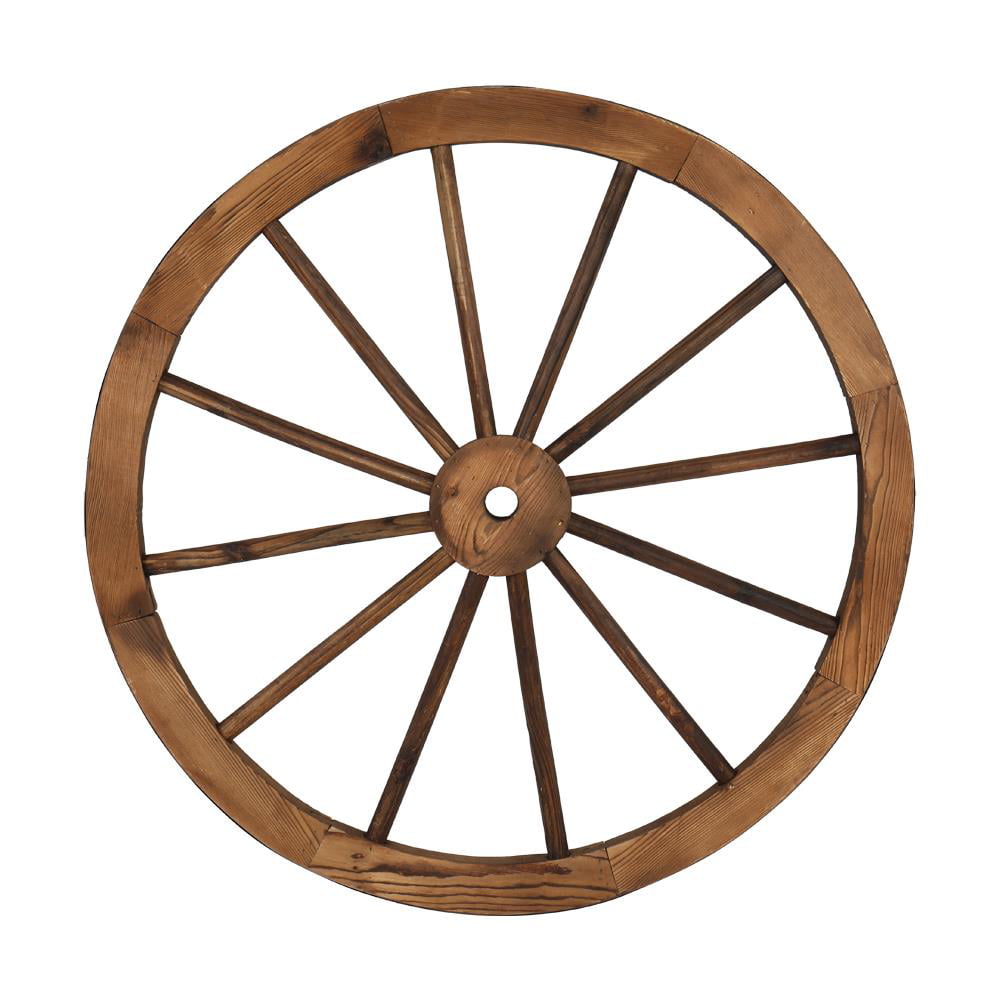 UBesGoo 2PCS 30" Brown Rustic Fir Decoration Wagon Wheels, Set of Two