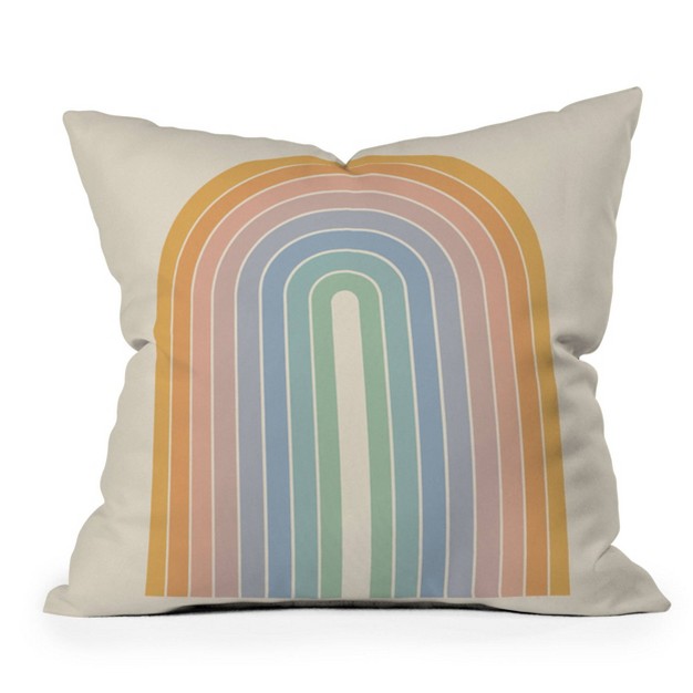 Colour Poems Gradient Arch Rainbow Outdoor Throw Pillow Deny Designs