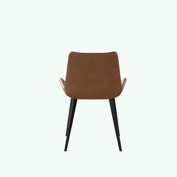 2pcs Dining Chair with Black Metal Leg