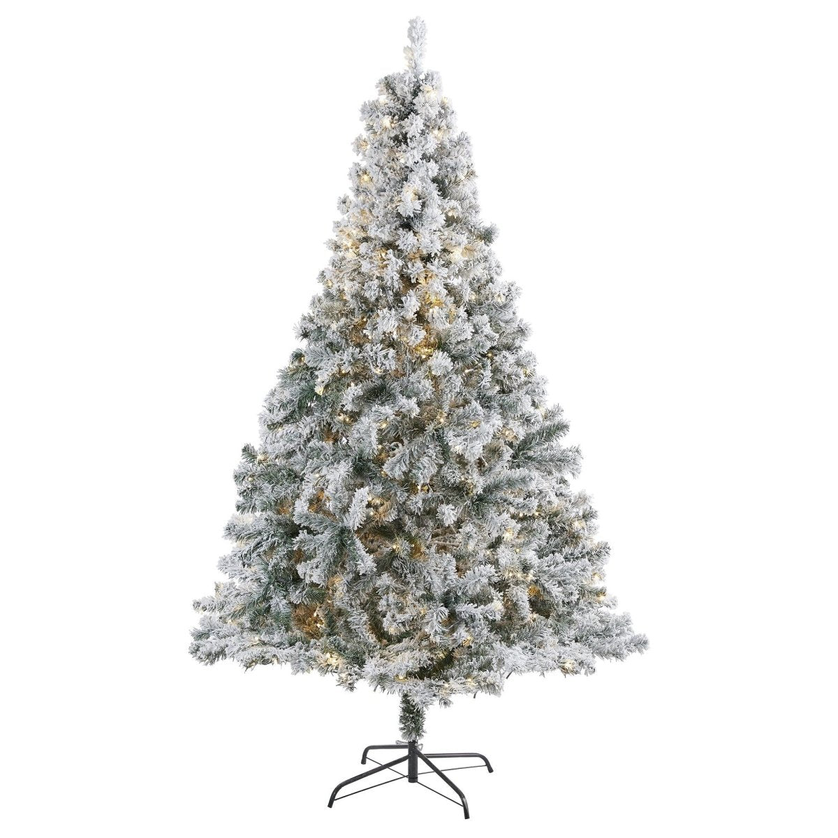 7' Flocked Rock Springs Spruce Tree | 350 LED Lights & Snow