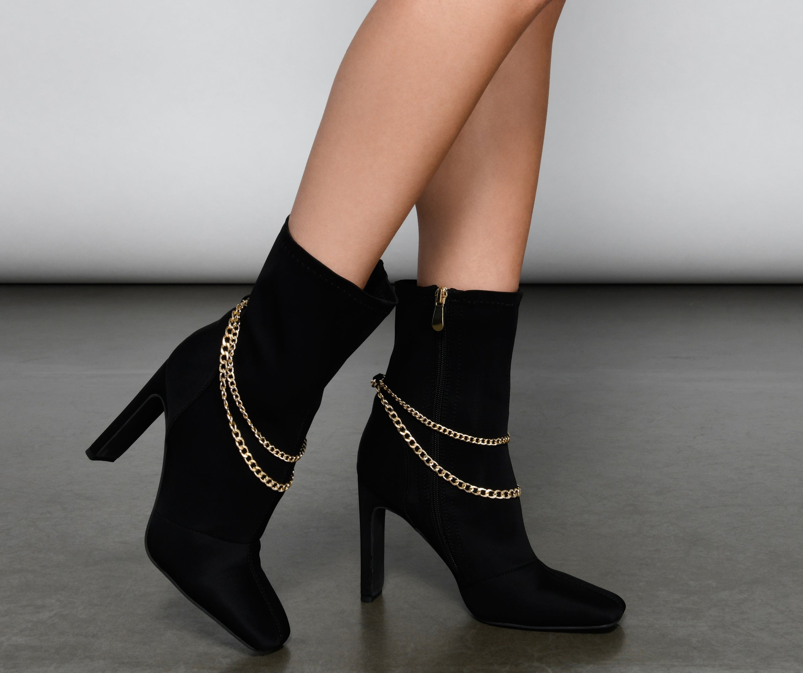 Stylish And Edgy Chain Link Booties