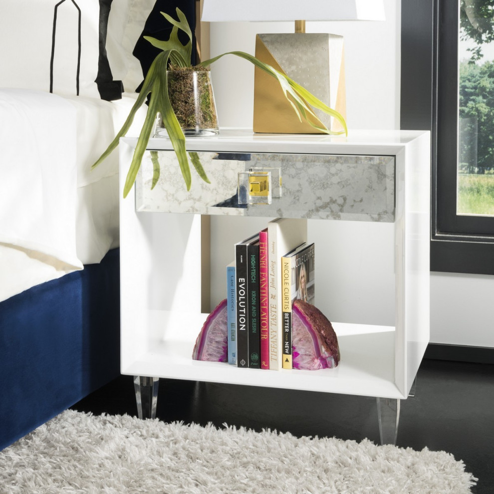 Canaan Acrylic Eglomise Side Table   Contemporary   Side Tables And End Tables   by Peachtree Fine Furniture  Houzz