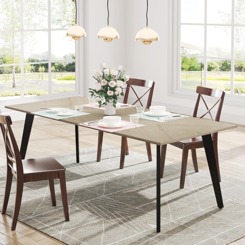 Dining Table Wood Dinner Table for 6 Person