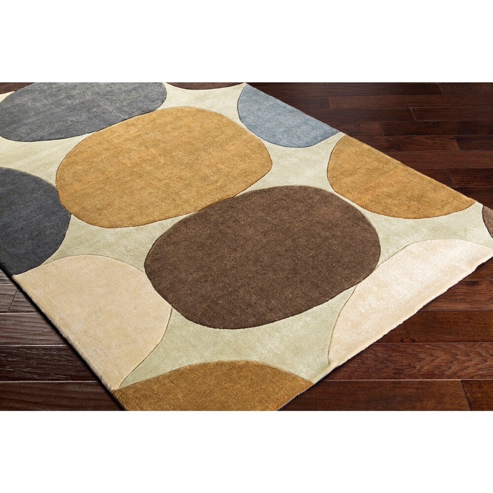 Hand tufted Geometric Contemporary Round Area Rug