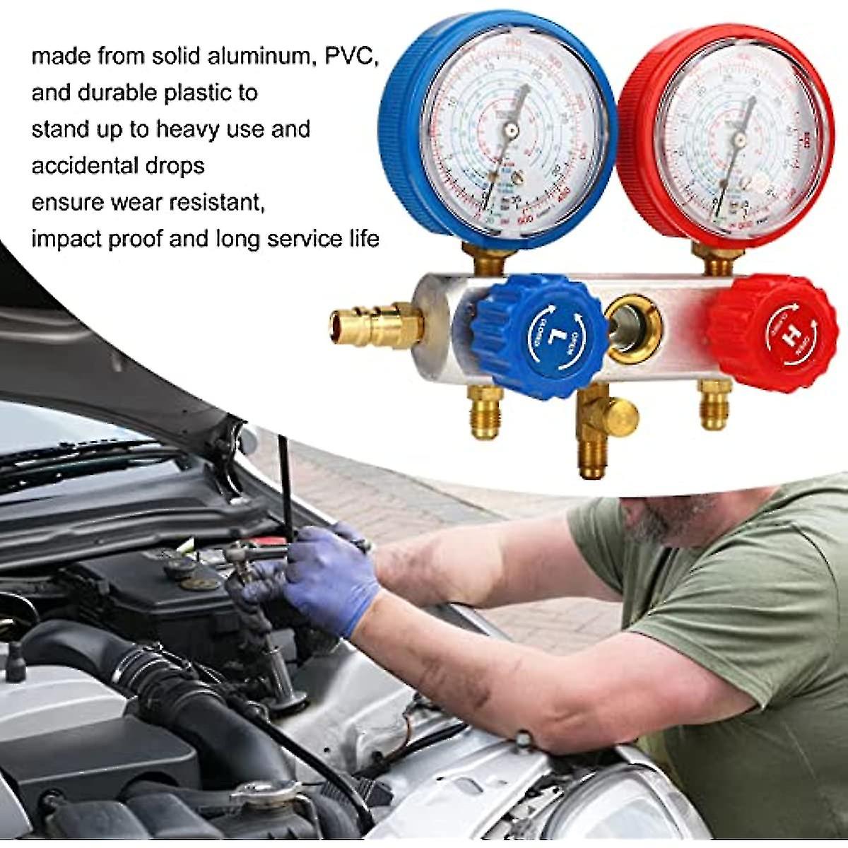 Ac Manifold Freon Gauge Set  3 Way Ac Diagnostic Manifold Gauge Set Refrigerant Charging Tool Kit For R410a R22 R404