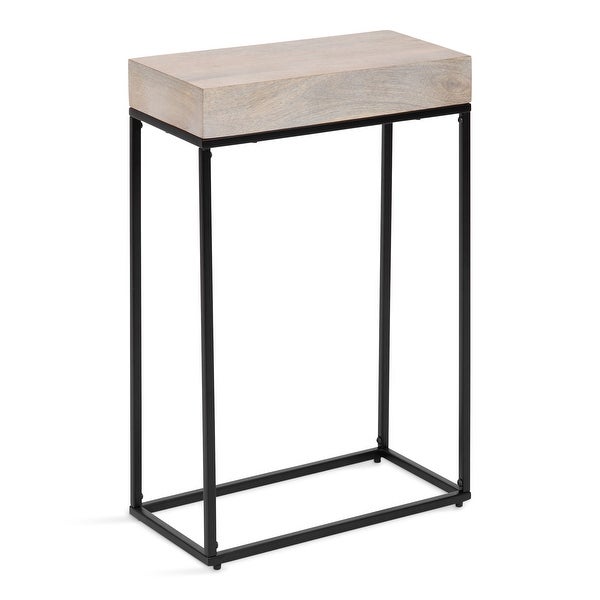 Kate and Laurel Karlsen Wood and Metal Slim Side Table