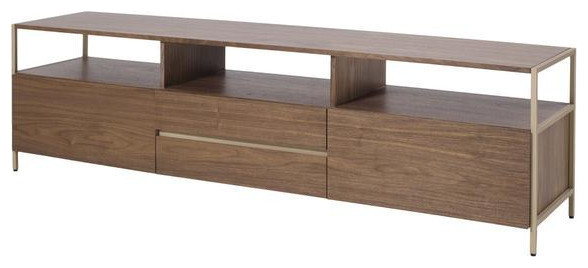 Millen Gold Accent TV Stand   Contemporary   Entertainment Centers And Tv Stands   by Rustic Home Furniture Deco  Houzz