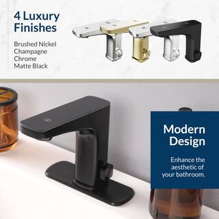 FLOW Grove Touch and Motion Activated Single-Handle Bathroom Faucet in Matte Black GRVB1 MB