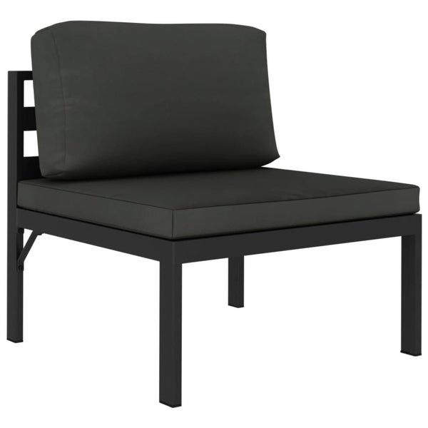 2-Seater Patio Sofa with Cushions Aluminum Anthracite - Overstock - 36196027