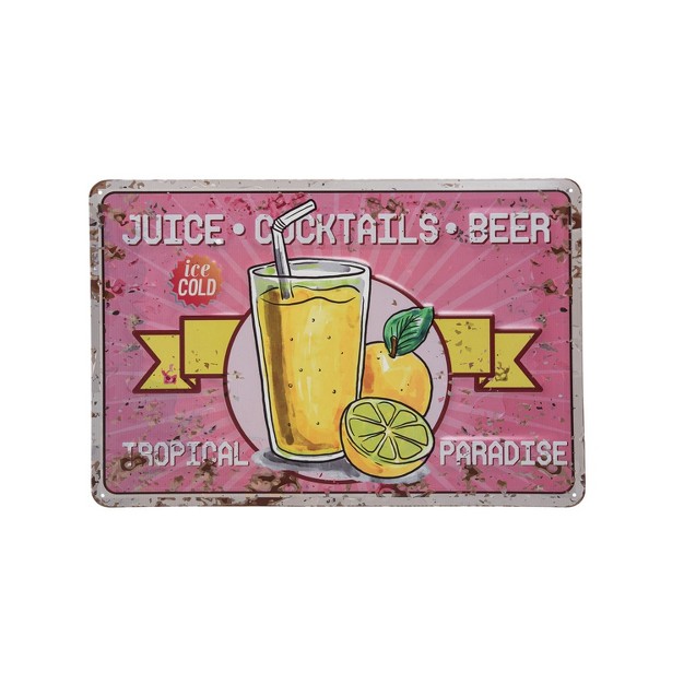 Beachcombers Iron Lemonade Bar Sign Wall Decor Tropical Cocktail 17 7 X 0 2 X 11 8 Inches