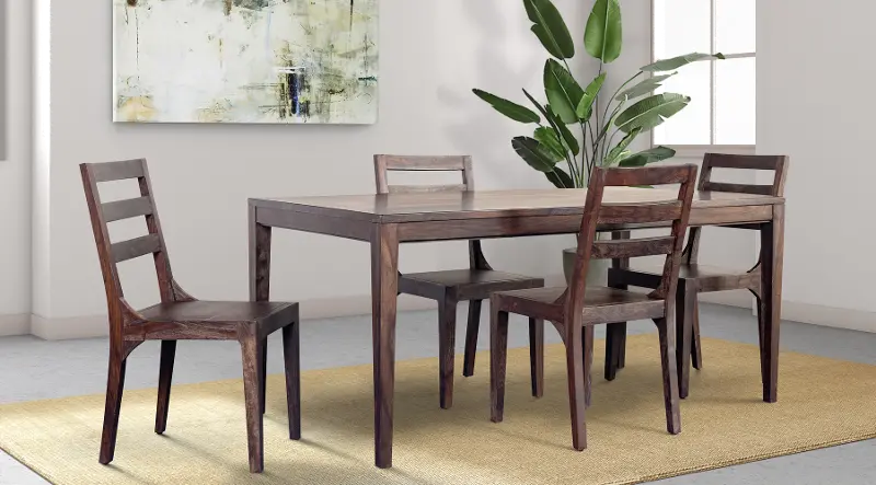 Fall River Dark Brown 5 Piece Dining Room Set