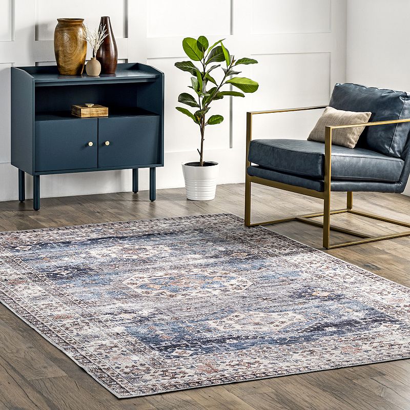 nuLOOM Drina Machine Washable Distressed Area Rug