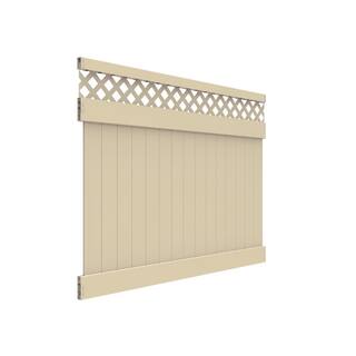 Barrette Outdoor Living Anderson 6 ft. x 8 ft. Sand Vinyl Lattice Top Fence Panel 73040114