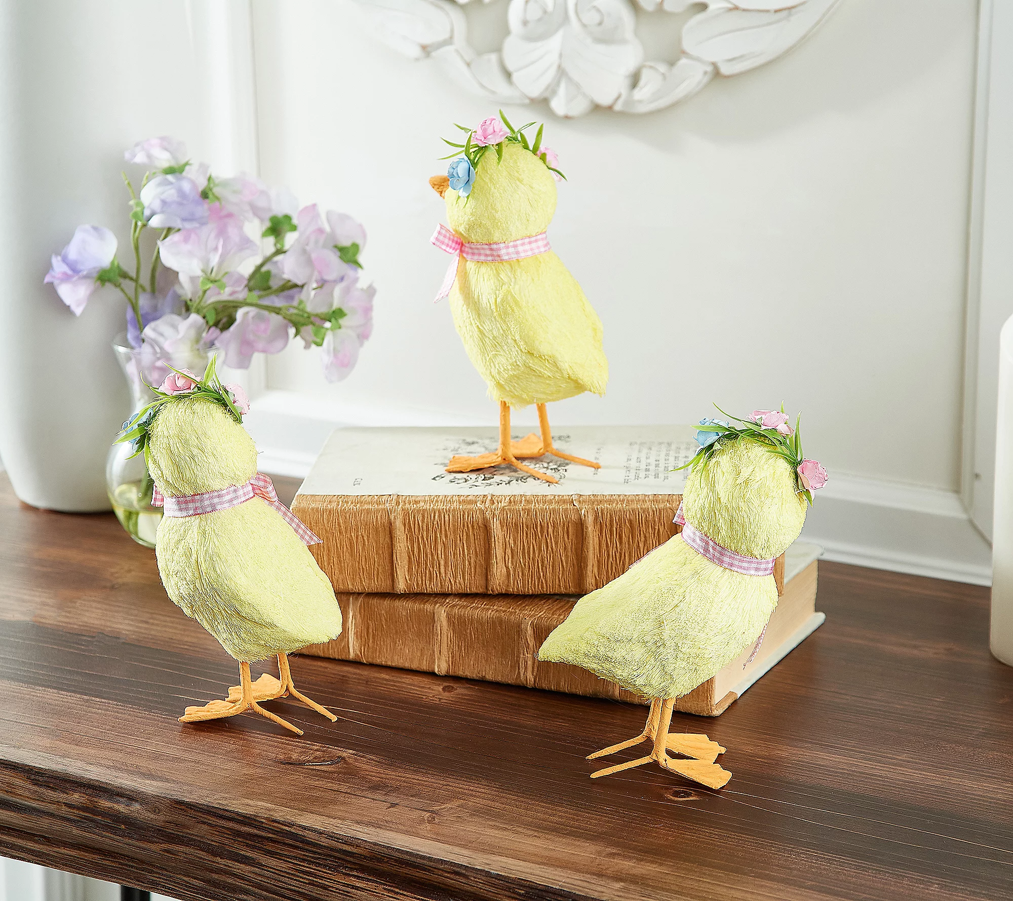 Set of 3 Ducklings with Flower Headbands by Valerie