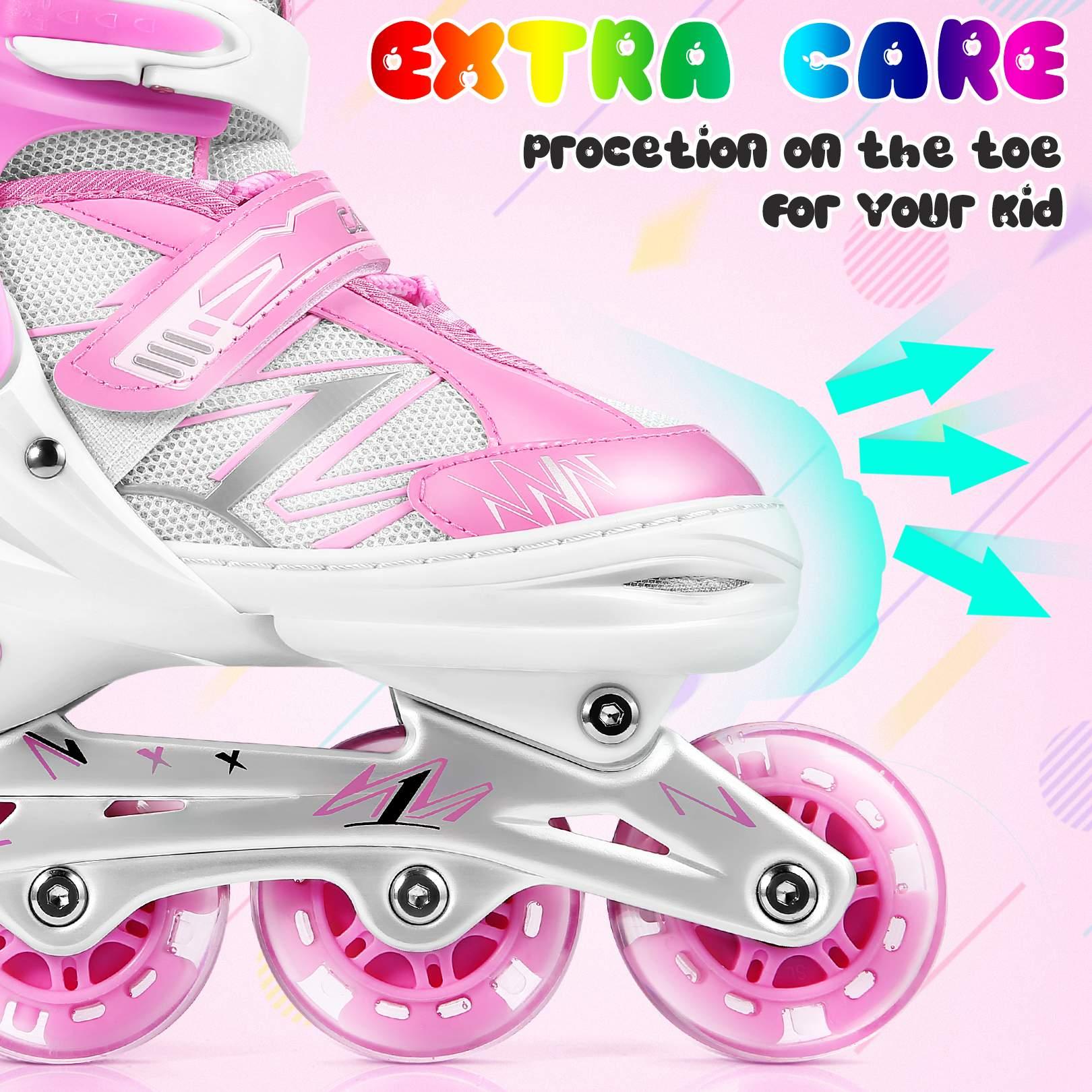 Adjustable Inline Skate Inline Skates with Illuminating Wheels Inline Skates for Kids Girls Boys Adults Mens Women Gifts Inline Skates Light Up Rollerskatess Beginner Roller Skate