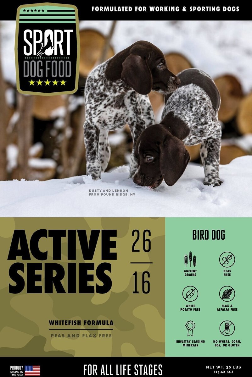 Sport Dog Food Active Series Bird Dog Whitefish Formula Flax-Free Dry Dog Food