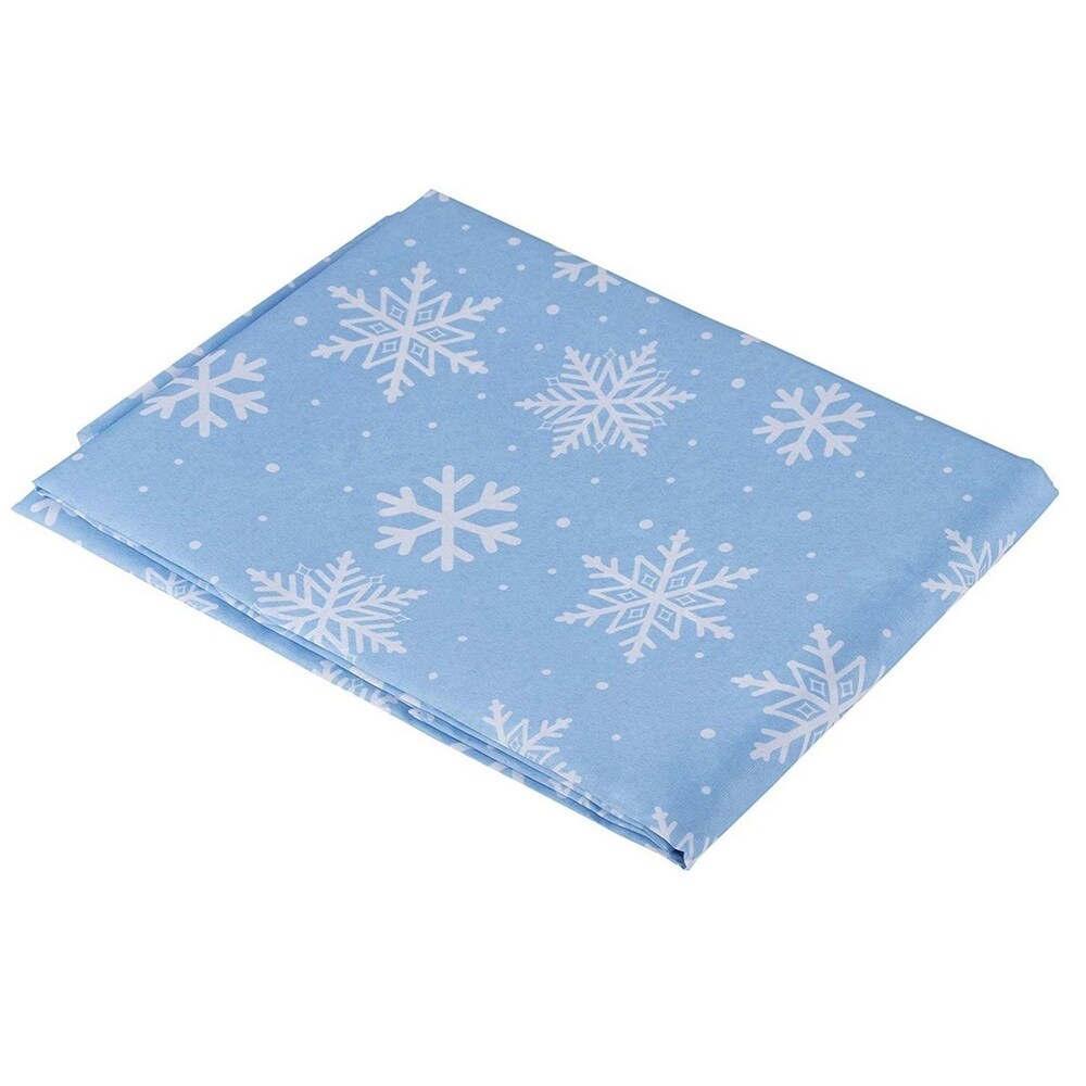 2pcs Calico Rectangle Tablecloth Christmas Snowflakes Design Table Cover 83x59\