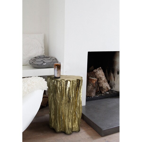 Well Designed Nature Inspired Tree Trunk Stool，Gold