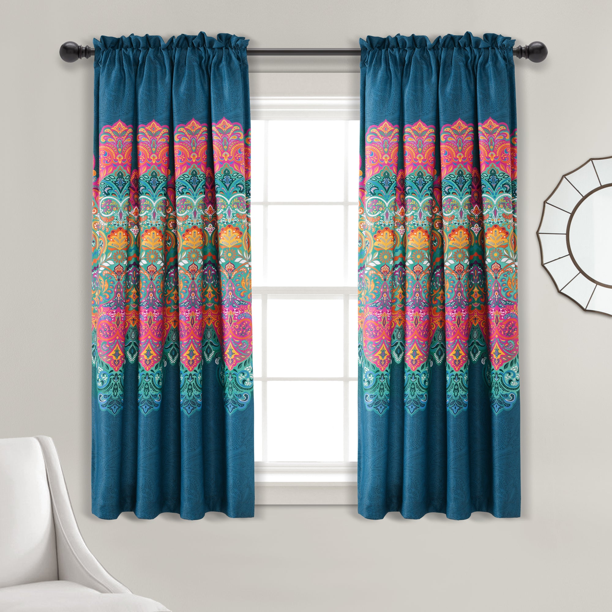 Boho Chic Light Filtering Window Curtain Panel Set