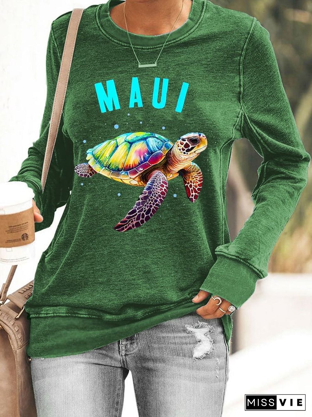 Women's Maui Hawaii Sea Turtle Sweatshirt