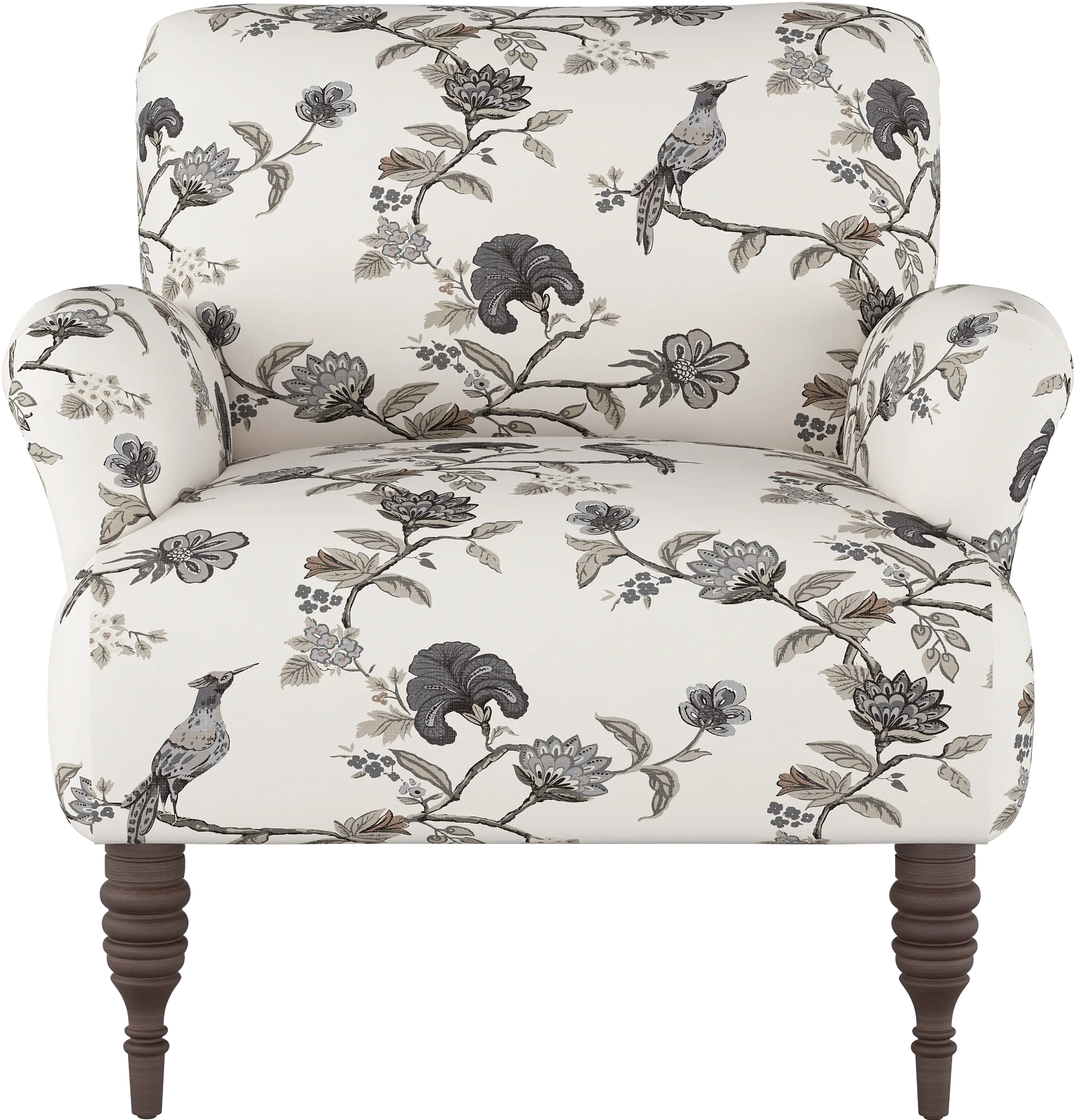 Cherrie Cream and Gray Floral Accent Chair - Skyline Furniture