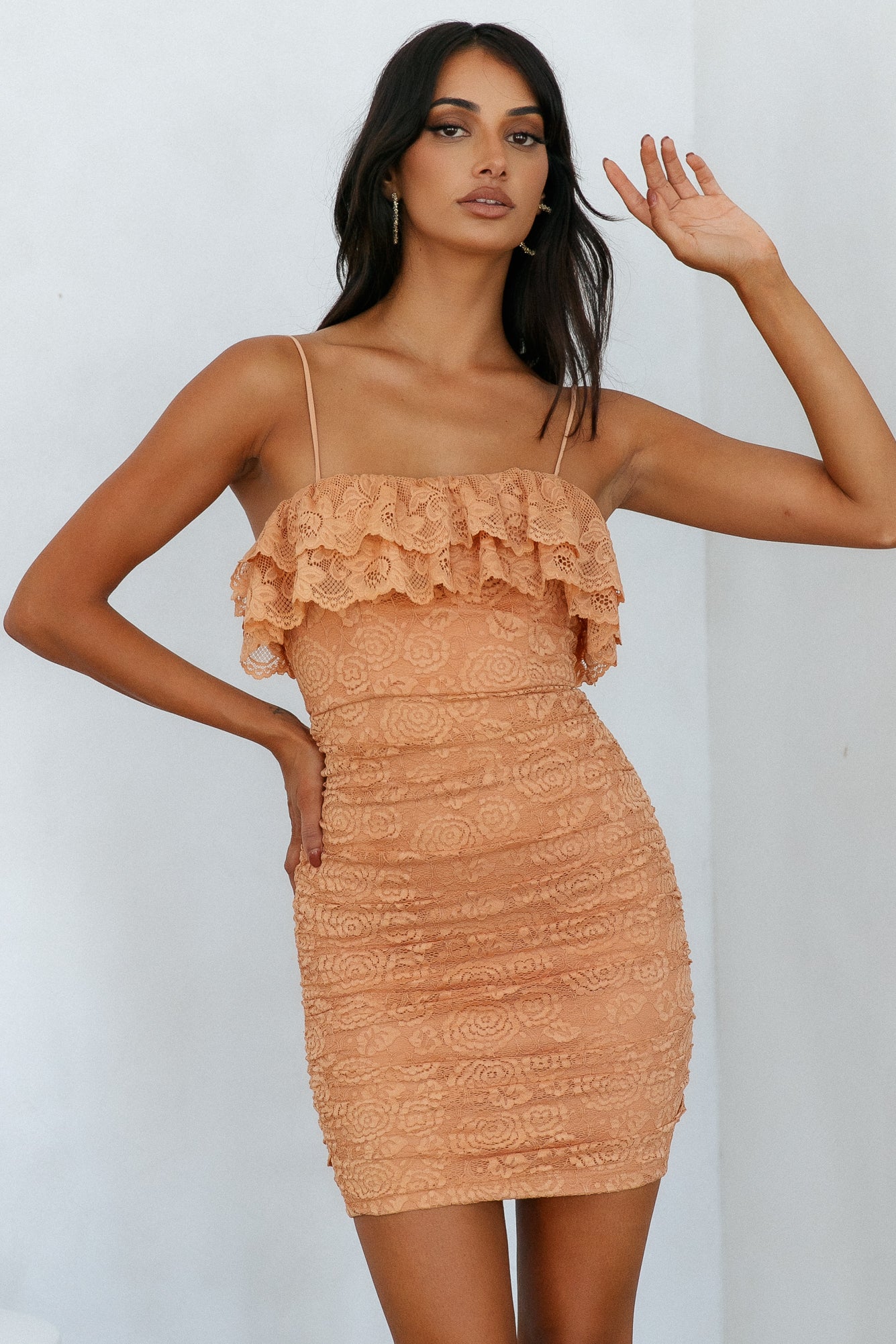 Laced Hearts Dress Orange