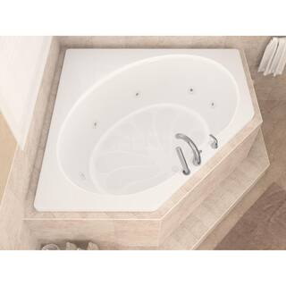 Universal Tubs Carnelian 5 ft. Center Drain Whirlpool Tub in White HD6060EWR