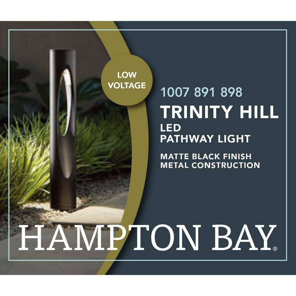 Hampton Bay Trinity Hill Low Voltage Matte Black Integrated LED Contemporary Bollard Path Light KZA1501LX-01