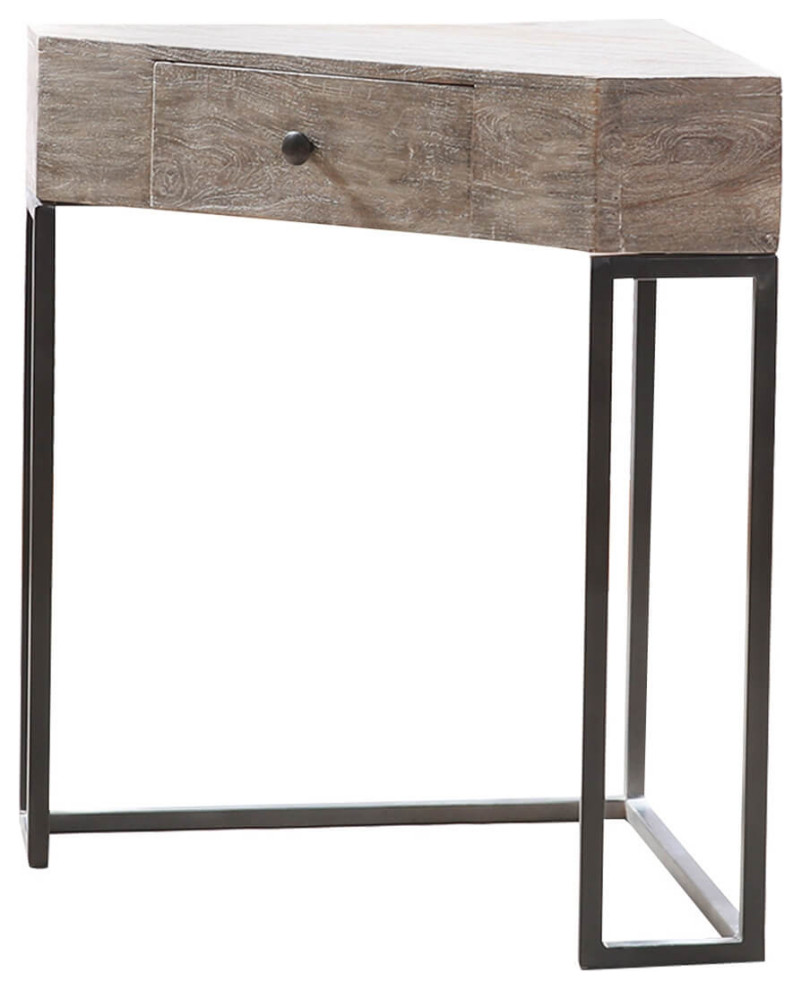 Solid Wood Contemporary Console Table With Industrial base   Industrial   Console Tables   by Sierra Living Concepts Inc  Houzz