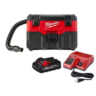 MW M18 18-Volt 2 Gal. Lithium-Ion Cordless WetDry Vacuum W 3.0 Ah Battery and Charger 0880-20-48-59-1835