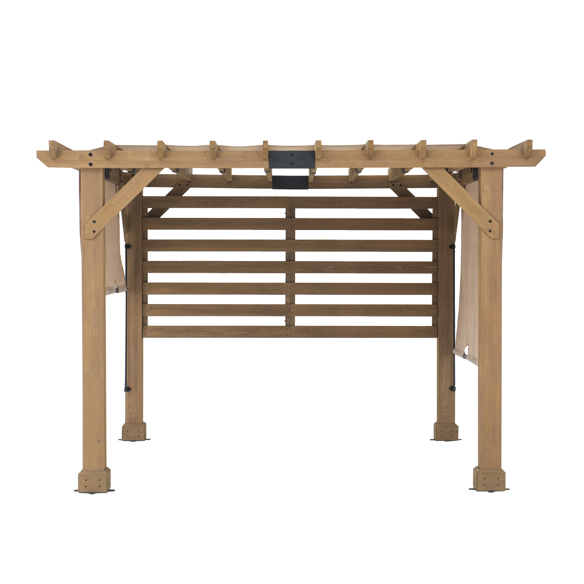 Sunjoy SummerCove 10 ft. x 11 ft. Cedar Wood Framed Hot Tub Pergola with Adjustable Canopy