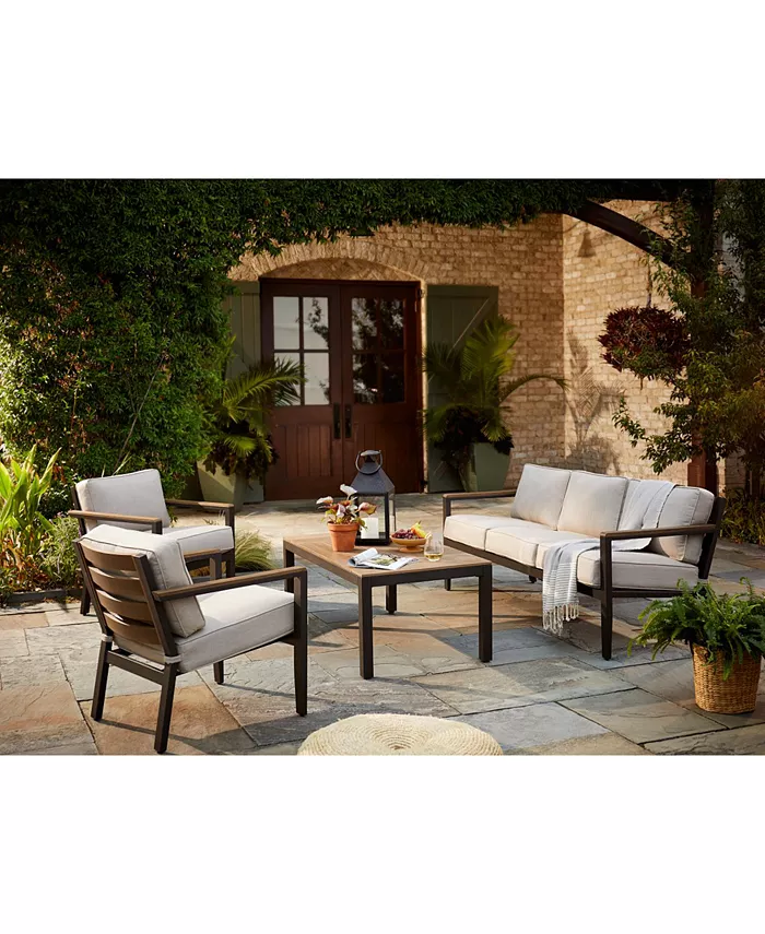 Agio CLOSEOUT! Stockholm Outdoor 3-Pc. Seating Set (Sofa and 2 Club Chairs) with Outdoor Cushions