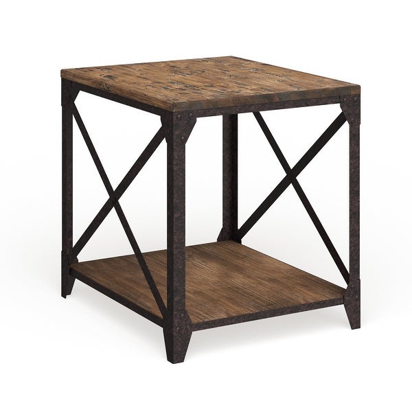 Carbon Loft Michael Distressed Pine Wood End Table