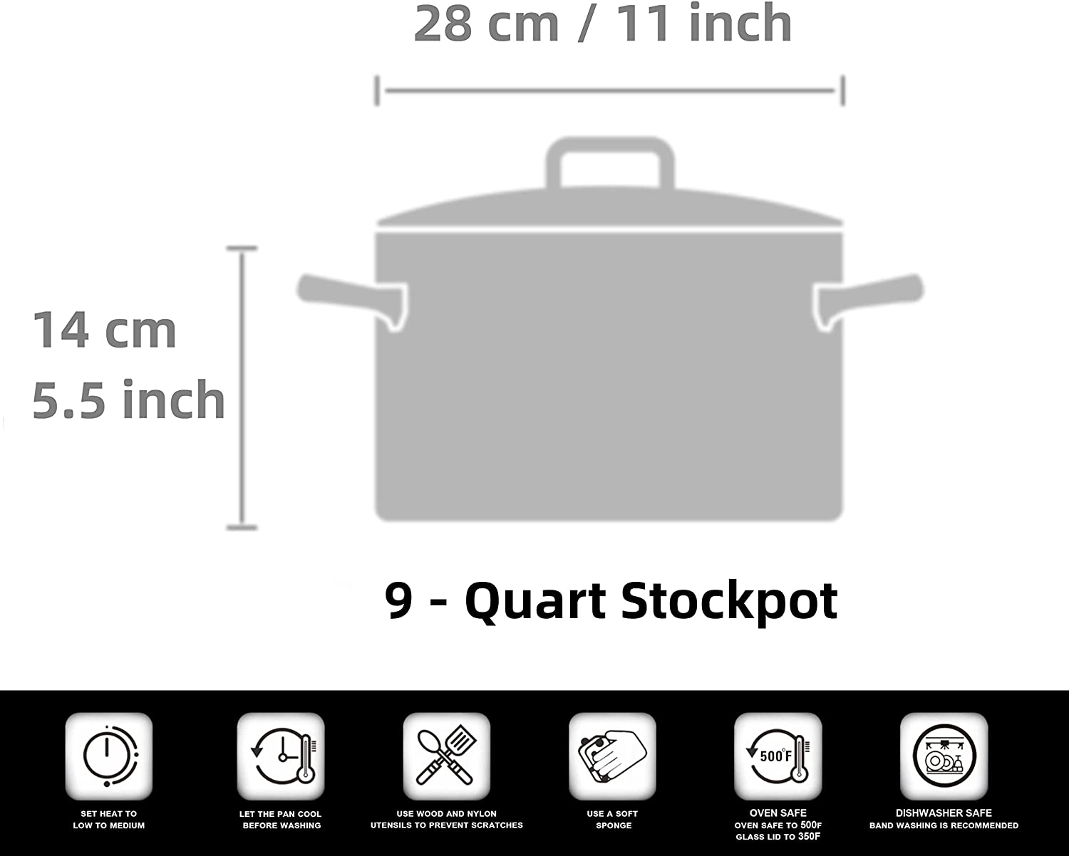 Cooks Standard Professional Stainless Steel Dutch Oven Stockpot with Lid， 9Qt