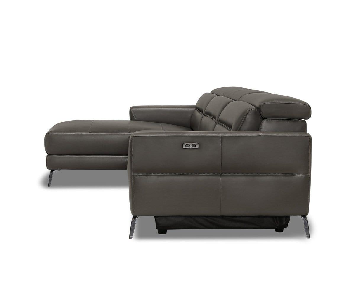 Vetali Leather Power Reclining Left Sectional