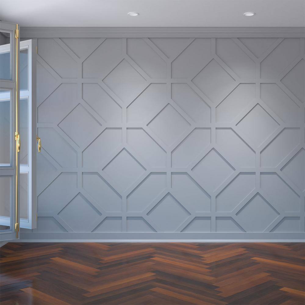 Ekena Millwork 38 in. x 39 in. x 23-38 in. Cameron Decorative Fretwork Wall Panels in Architectural Grade PVC WALP24X24CAM