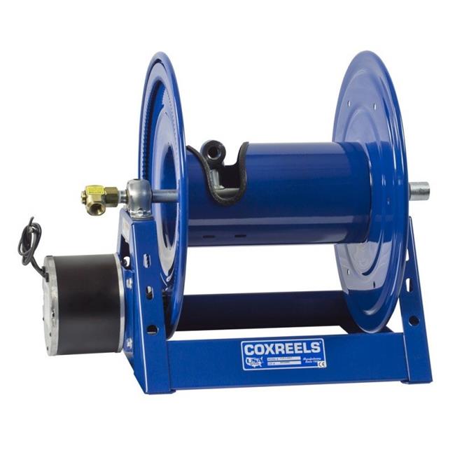 Cox Reels COX1125-4-100-E 0.5 in. ID 100 ft. Capacity Less Hose 3000 Psi Electric 12V DC 1-3HP Motor Rewind Hose Reel