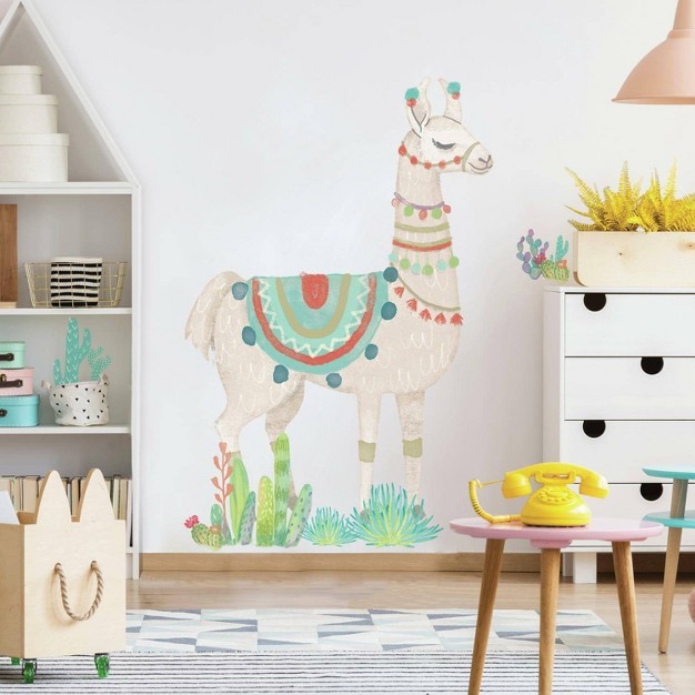 Watercolor Llama Peel And Stick Giant Wall Decal Roommates