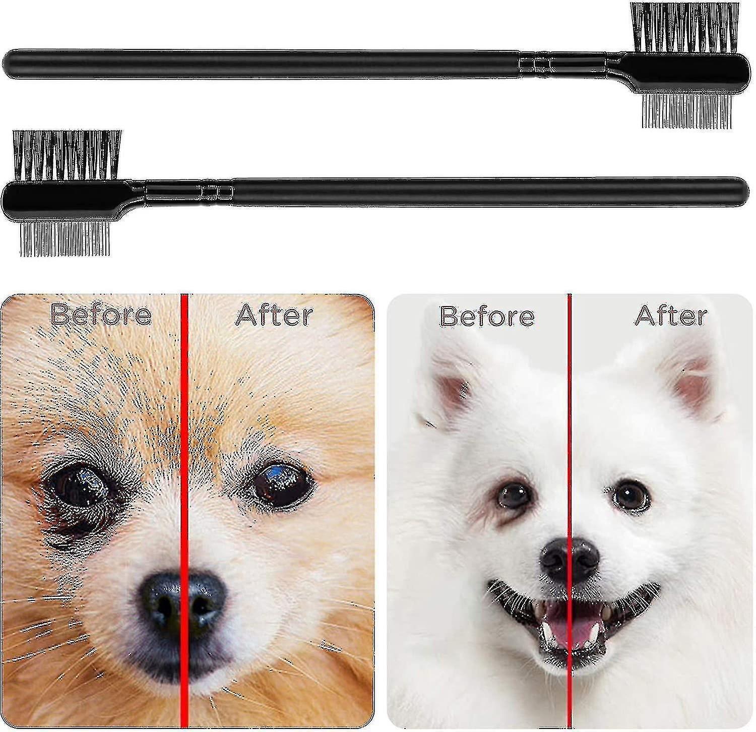 4 Pieces Pet Grooming Comb Dog Flea Comb Double Sided Dog Eye Comb Brush For Dogs Cats