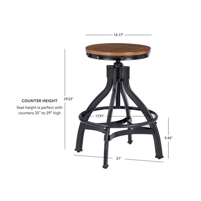 Caverly Backless 24 29 inch Adjustable Height Counter Stool (Set of 2)